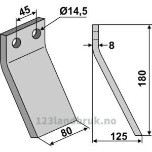 Rotorfreskniv - 180x80x8mm - Maletti