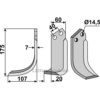 Rotorfreskniv - 175x60x7mm - Venstre - Maletti