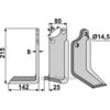 Rotorfreskniv - 215x80x8mm - Venstre - Gaspardo, Maschio