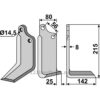 Rotorfreskniv - 215x80x8mm - Høyre - Gaspardo, Maschio
