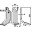 Rotorfreskniv - 257x90x8mm - Høyre - Gaspardo, Maschio