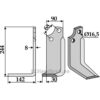 Rotorfreskniv - 244x90x8mm - Venstre - Gaspardo, Maschio
