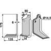 Rotorfreskniv - 175x80x6mm - Venstre - Gaspardo, Maschio
