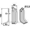 Rotorfreskniv - 195x60x6mm - Venstre - Gaspardo, Maschio