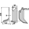 Rotorfreskniv - 236x90x8mm - Venstre - Gaspardo, Maschio