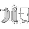Rotorfreskniv - 193x70x6mm - Høyre - Gaspardo, Maschio