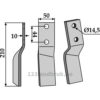 Rotorfreskniv - 210x50x10mm - Venstre - Breviglieri, Celli, Gaspardo, Maschio