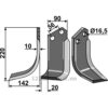 Rotorfreskniv - 220x90x10mm - Venstre - Gaspardo, Maschio