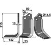 Rotorfreskniv - 215x80x10mm - Venstre - Gaspardo, Maschio