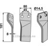 Rotorfreskniv - 181x80x8mm - Venstre - Gaspardo, Maschio