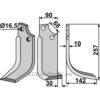 Rotorfreskniv - 257x90x10mm - Høyre - Gaspardo, Maschio