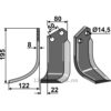 Rotorfreskniv - 195x80x8mm - Venstre - Meritano