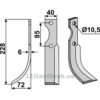 Rotorfreskniv - 228x40x6mm - Venstre - M.Gi.Bi