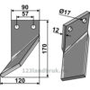 Rotorfreskniv - 170x90x12mm - Venstre - Massano