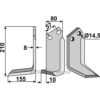 Rotorfreskniv - 210x80x8mm - Venstre - Muratori