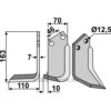 Rotorfreskniv - 163x70x7mm - Venstre - Muratori