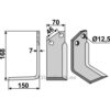 Rotorfreskniv - 168x70x7mm - Venstre - Muratori