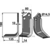 Rotorfreskniv - 190x80x10mm - Venstre - Muratori