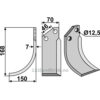 Rotorfreskniv - 168x70x7mm - Venstre - Muratori