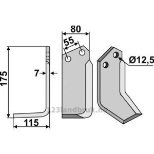 Rotorfreskniv - 175x80x7mm - Venstre - Nardi