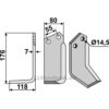 Rotorfreskniv - 176x80x7mm - Venstre - Nardi