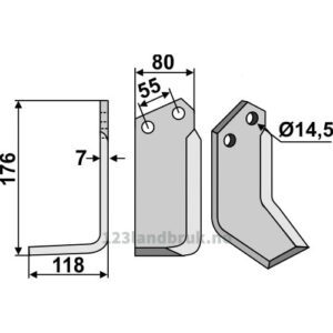 Rotorfreskniv - 176x80x7mm - Venstre - Nardi