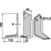 Rotorfreskniv - 190x80x8mm - Venstre - Bednar, Nardi