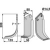 Rotorfreskniv - 200x80x7mm - Venstre - Nardi