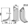Rotorfreskniv - 185x75x7mm - Venstre - Nardi