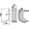 Rotorfreskniv - 128x50x6mm - Venstre - Ompi