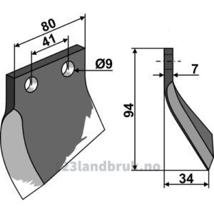 Gravekniv - Venstre - Oosterlaan