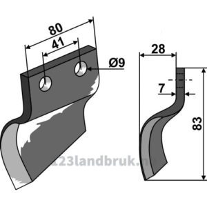 Gravekniv - Venstre - Oosterlaan
