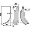 Rotorfreskniv - 185x60x6mm - Venstre - Ortolan