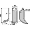 Rotorfreskniv - 190x80x7mm - Venstre - Ortolan