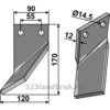 Rotorfreskniv - 170x90x12mm - Venstre - Ortiflor