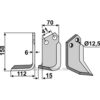 Rotorfreskniv - 158x70x6mm - Venstre - Palladino, Sandri