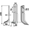 Rotorfreskniv - 245x35x8mm - Venstre - Pasquali