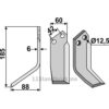 Rotorfreskniv - 185x60x6mm - Venstre - Pasquali