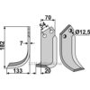 Rotorfreskniv - 182x70x7mm - Venstre - Pegoraro