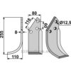 Rotorfreskniv 255x80x8 - 255x80x8mm - Venstre - Pegoraro