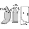 Rotorfreskniv 255x80x8 - 255x80x8mm - Høyre - Pegoraro