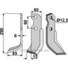 Rotorfreskniv - 290x60x6mm - Venstre - Pegoraro