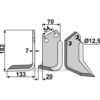 Rotorfreskniv - 182x70x7mm - Venstre - Pegoraro