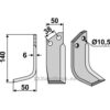 Rotorfreskniv - 140x50x6mm - Venstre - Pegoraro
