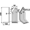 Rotorfreskniv 259x80x8 - 259x80x8mm - Venstre - Pegoraro