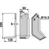 Rotorfreskniv - 200x80x8mm - Venstre - Rabe