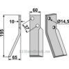 Rotorfreskniv - 195x60x10mm - Venstre - Renter L.M.T.