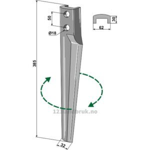 Fresetind til Horisontalfres 385mm - 385x62mm - Høyre - Eberhardt