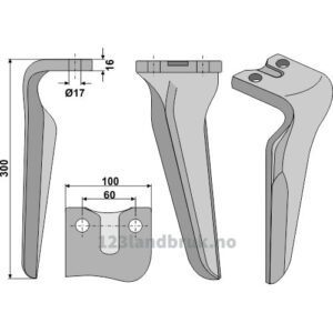 Fresetind til Horisontalfres 300mm - 300x100x16mm - Venstre - Remac
