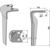 Fresetind til Horisontalfres 330mm - 330x130x12mm - Venstre - Amazone